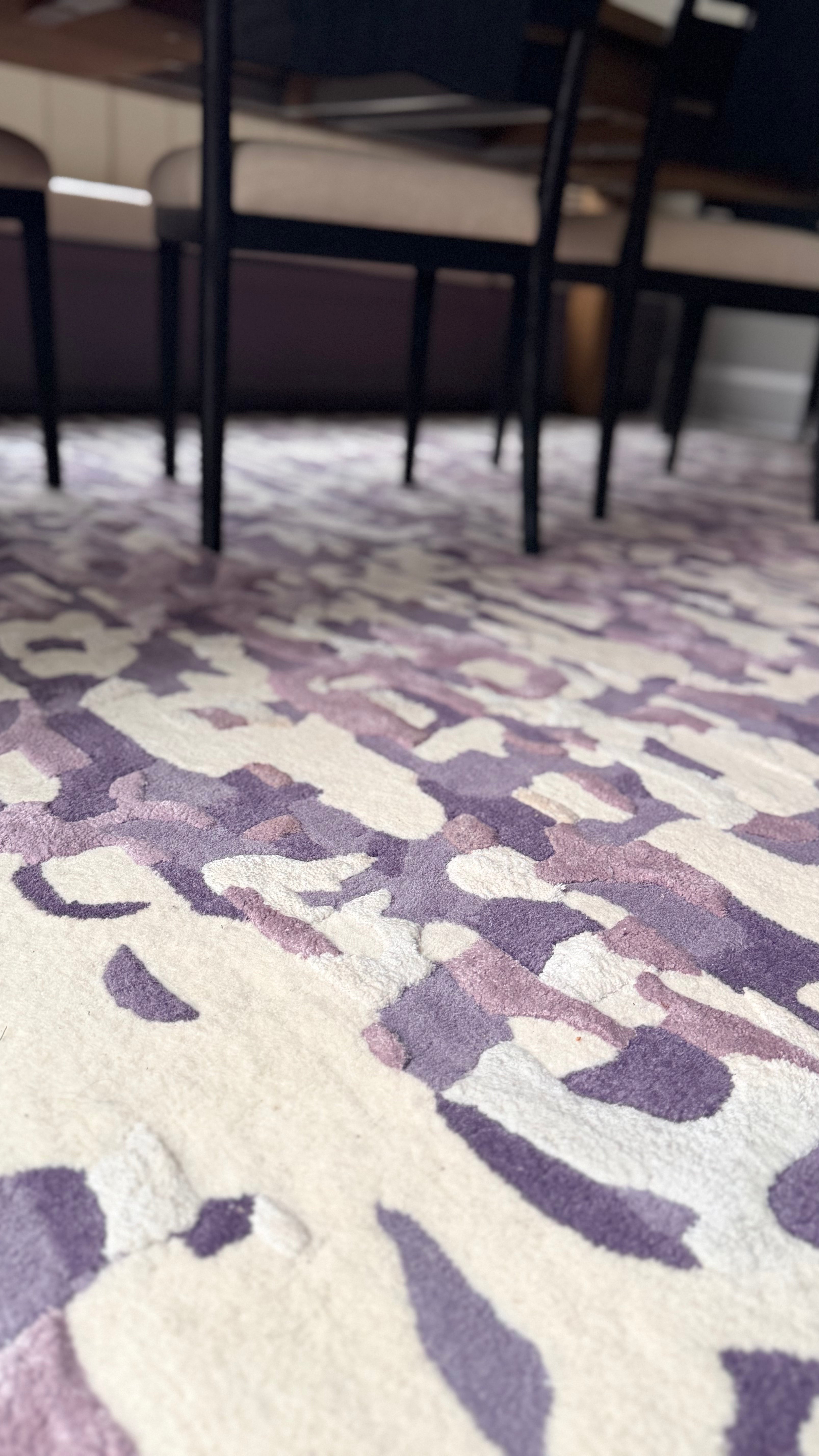 Abstract Purple Hand Tufted Rug 12x15