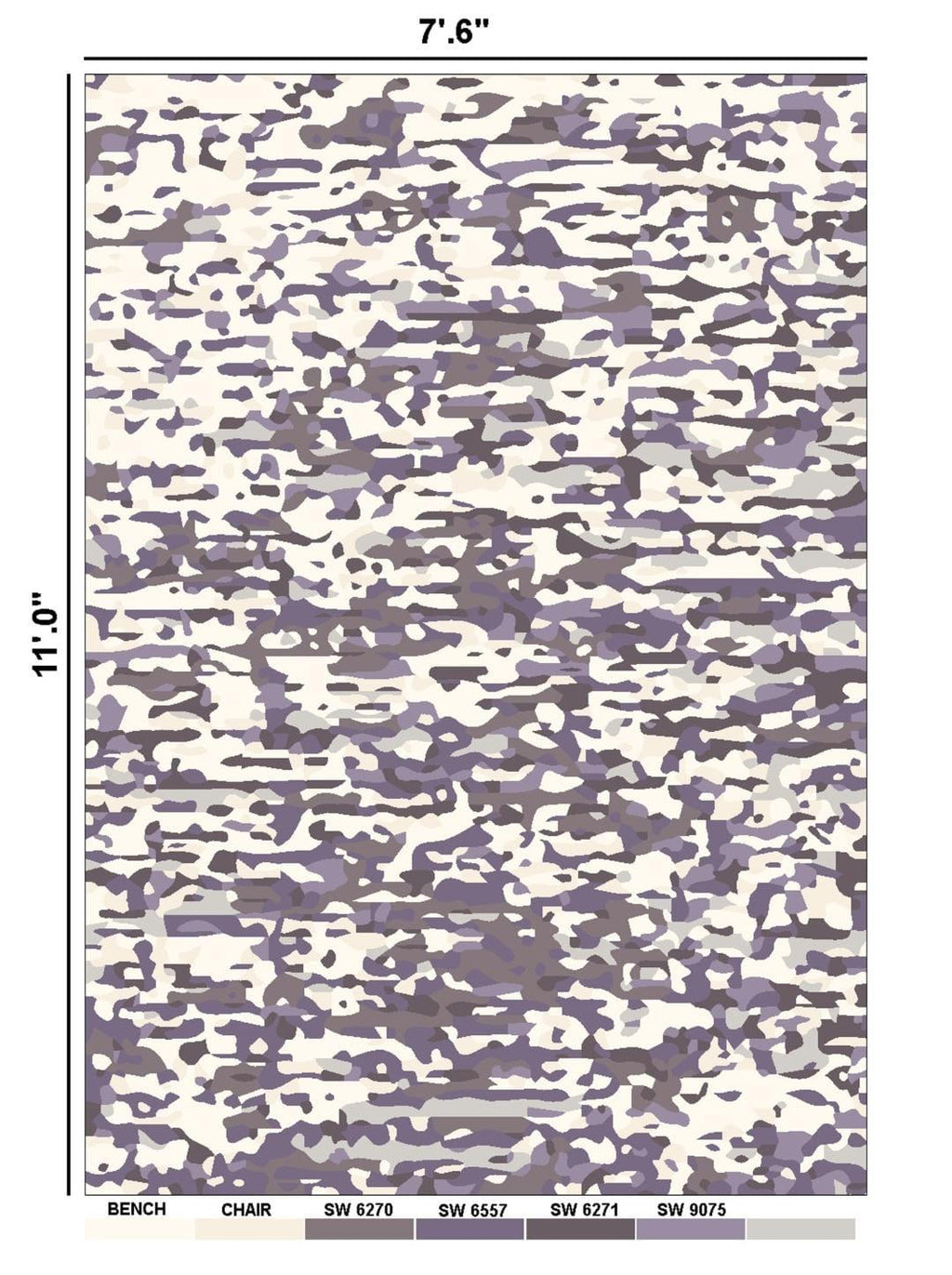 Abstract Purple Hand Tufted Rug 6x9