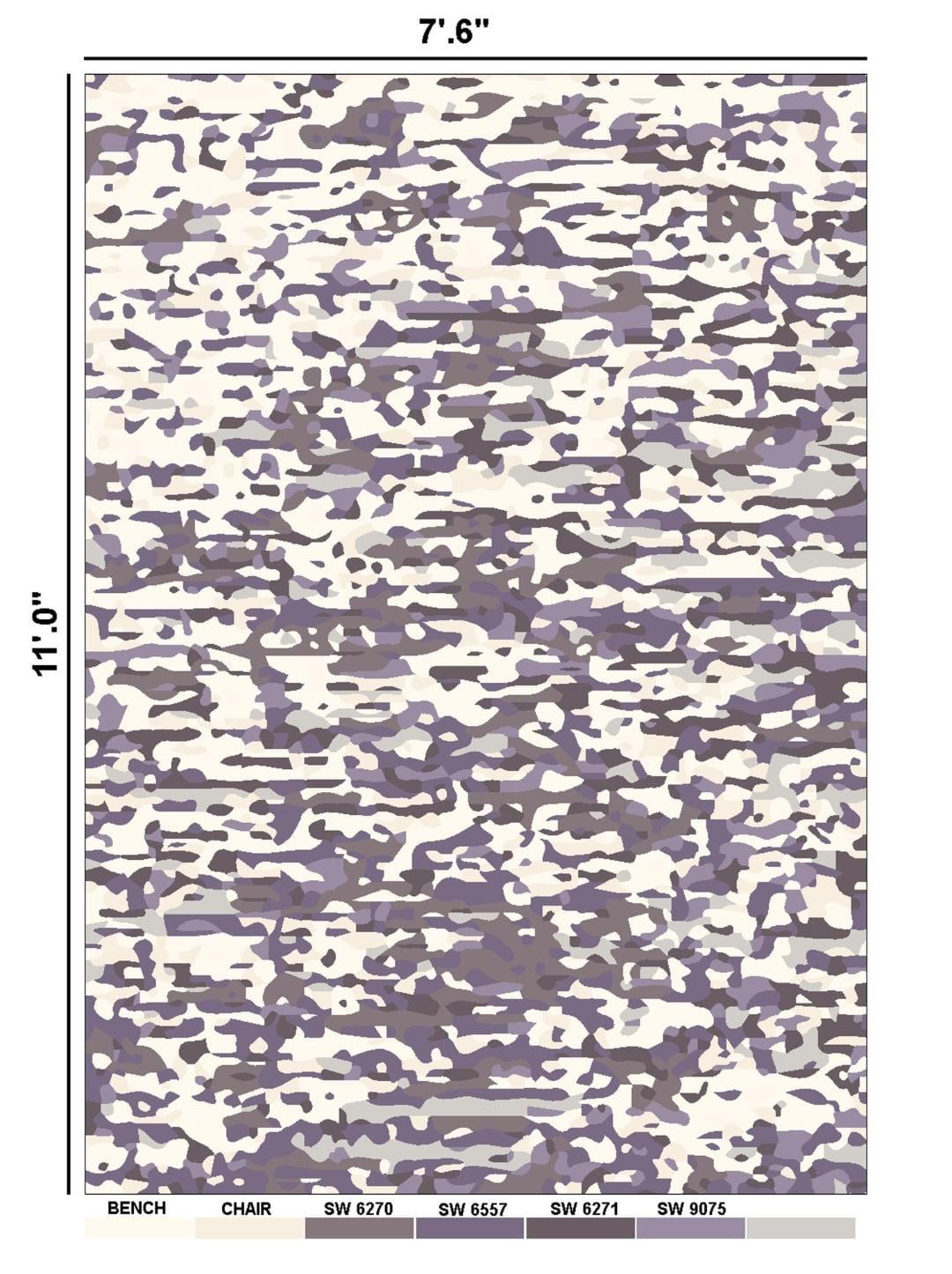 Abstract Purple Hand Tufted Rug 12x15
